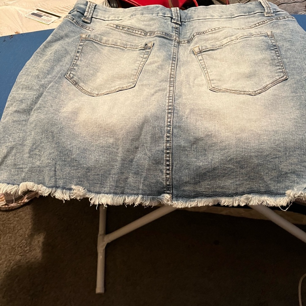 Light denim mini skirt